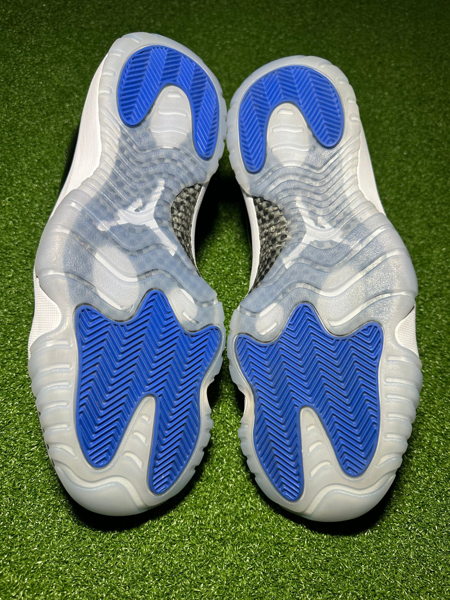 Jordan 11 Low Space Jam Icy Blue Outsole Close Up