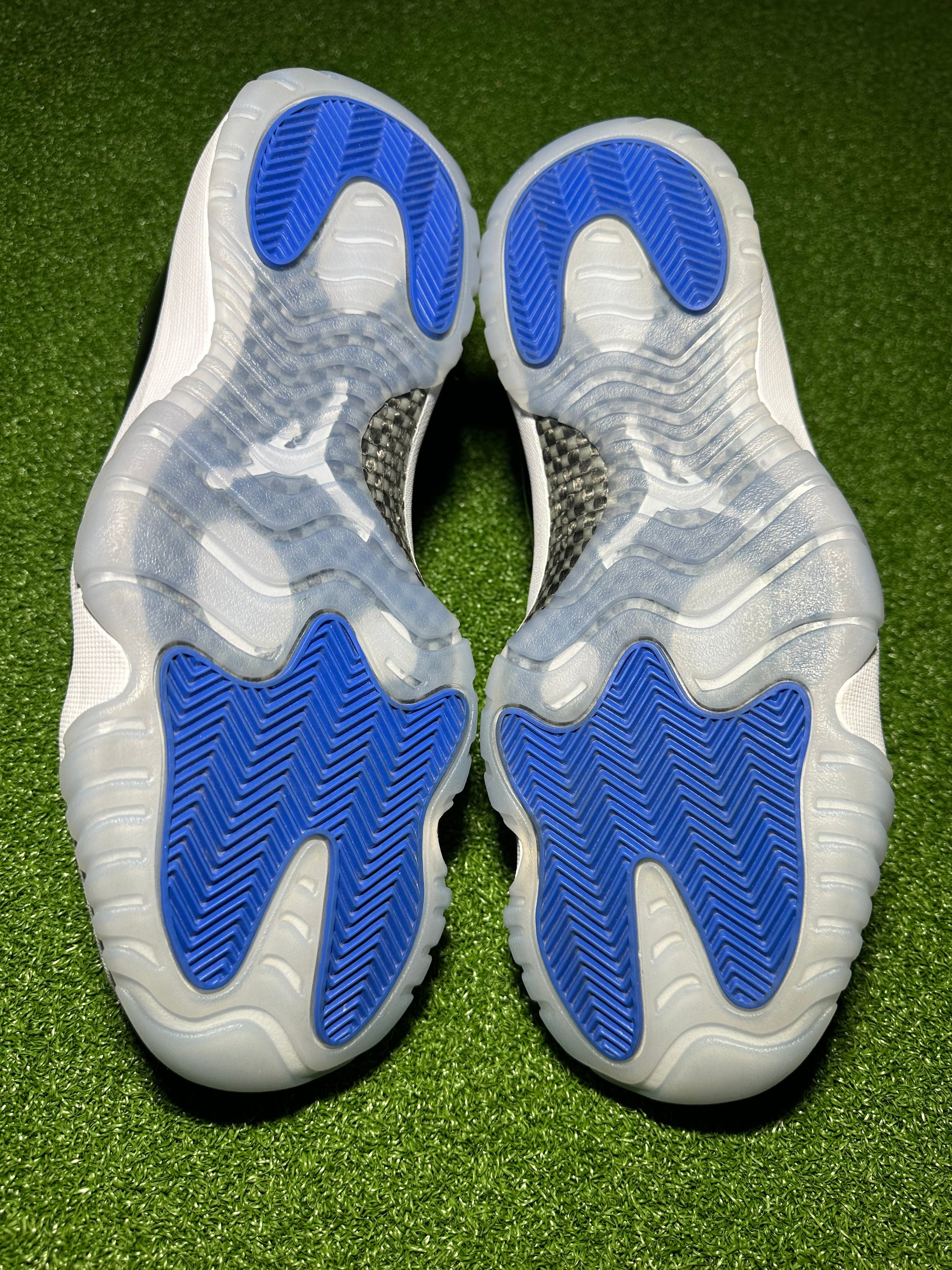 Jordan 11 Low Space Jam Icy Blue Outsole Close Up