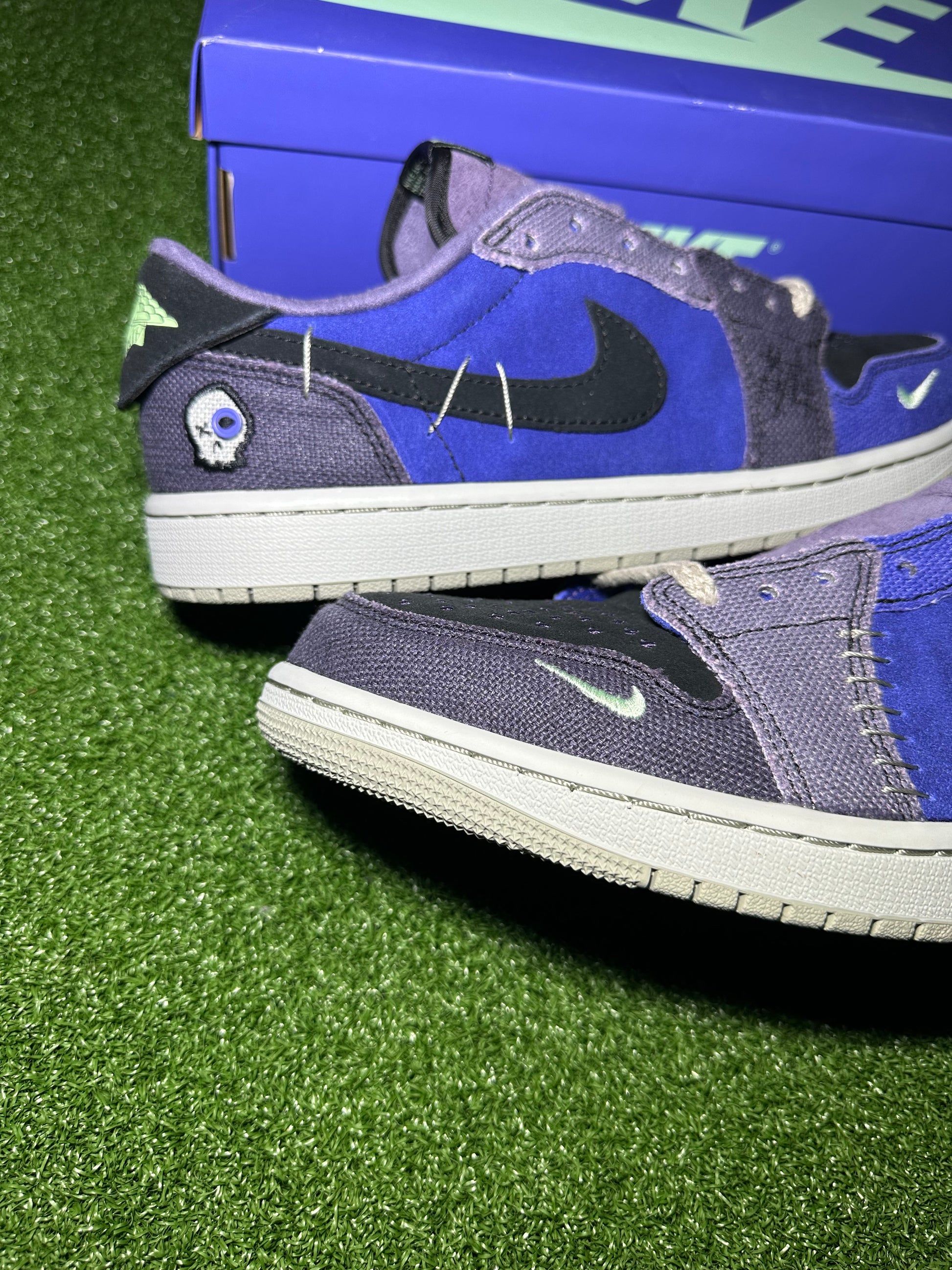 Jordan 1 Low OG Zion Voodoo Stitched Detail