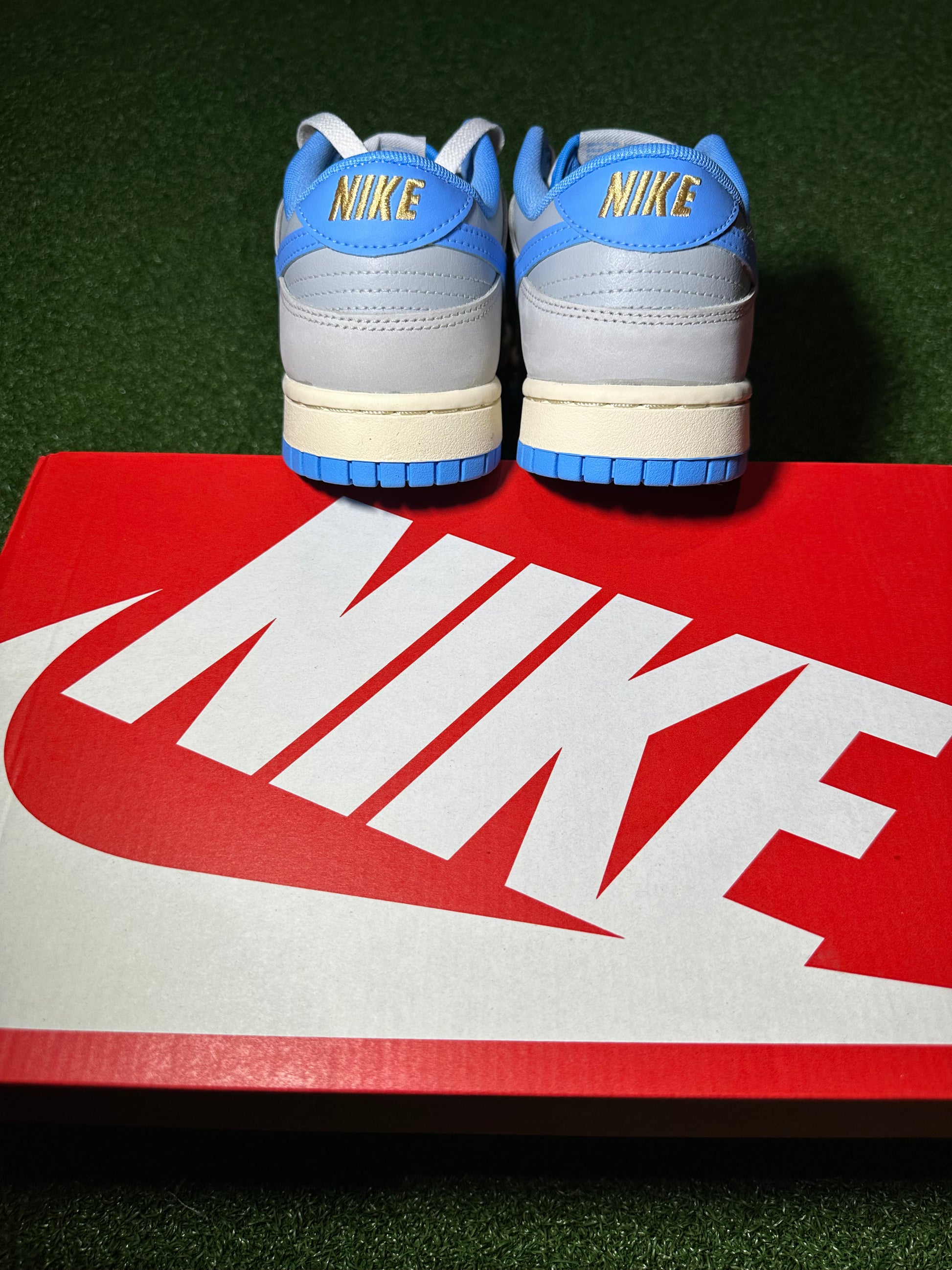 Nike Dunk Low Athletic Department University Blue Heel View