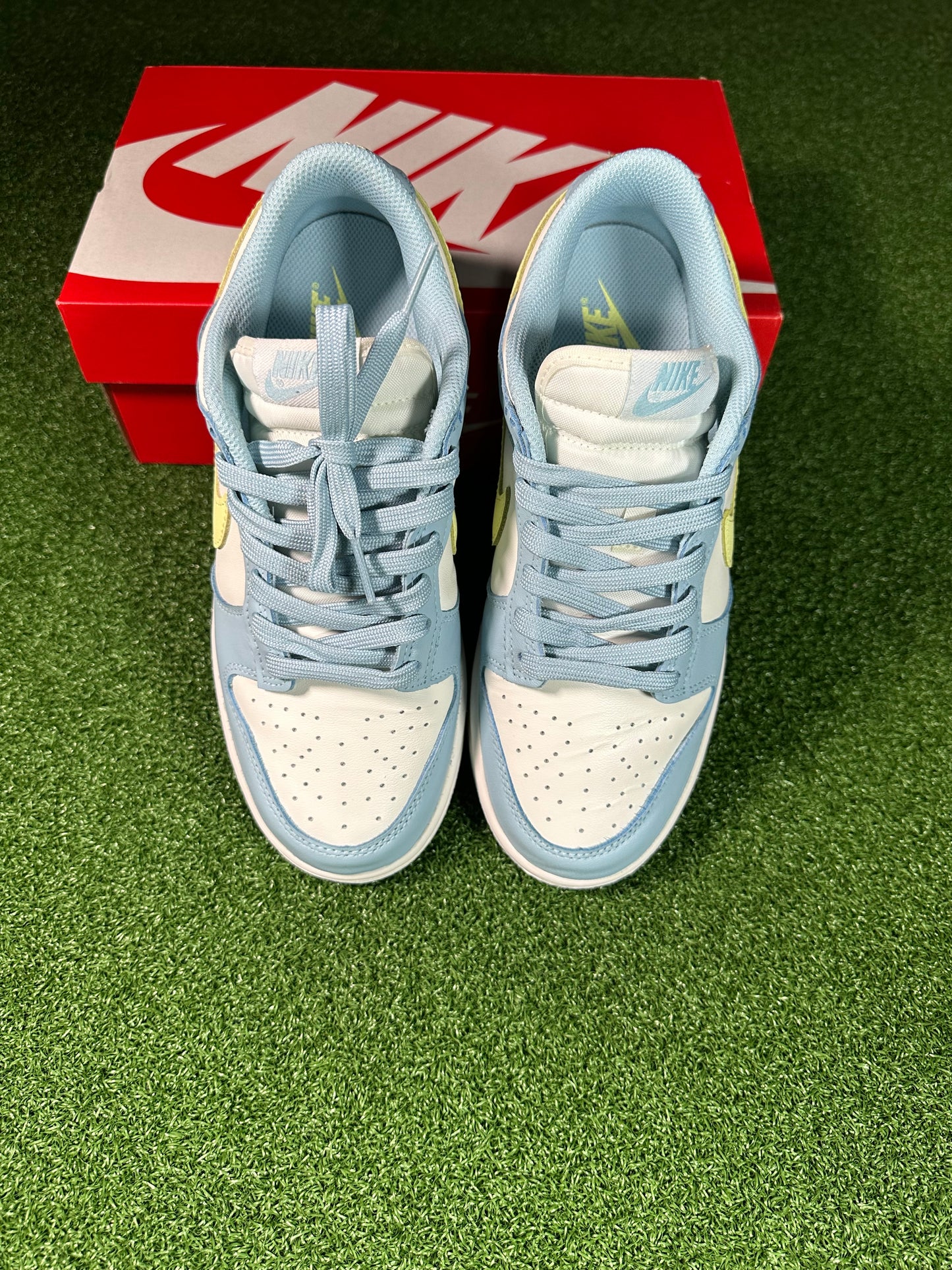 Nike Dunk Low Ocean Bliss Citron Tint Women Top View