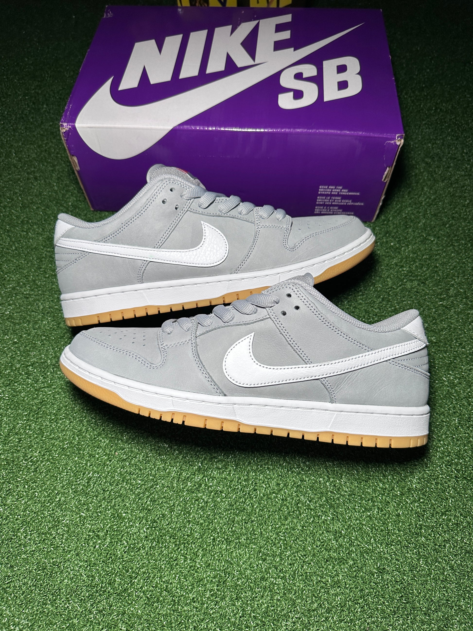 Nike SB Dunk Low Pro ISO Orange Label Wolf Grey Gum Side View