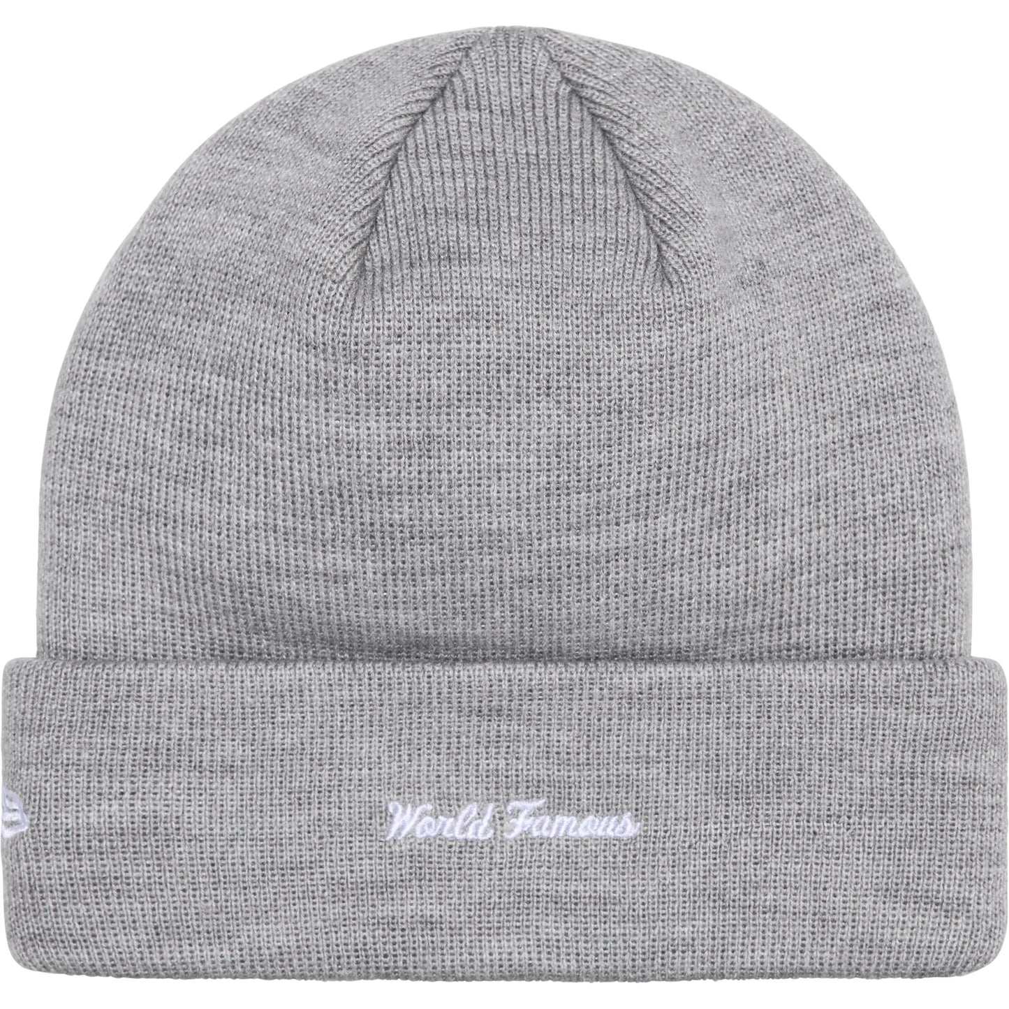 Supreme Box Logo Heather Grey Beanie Knit Detail