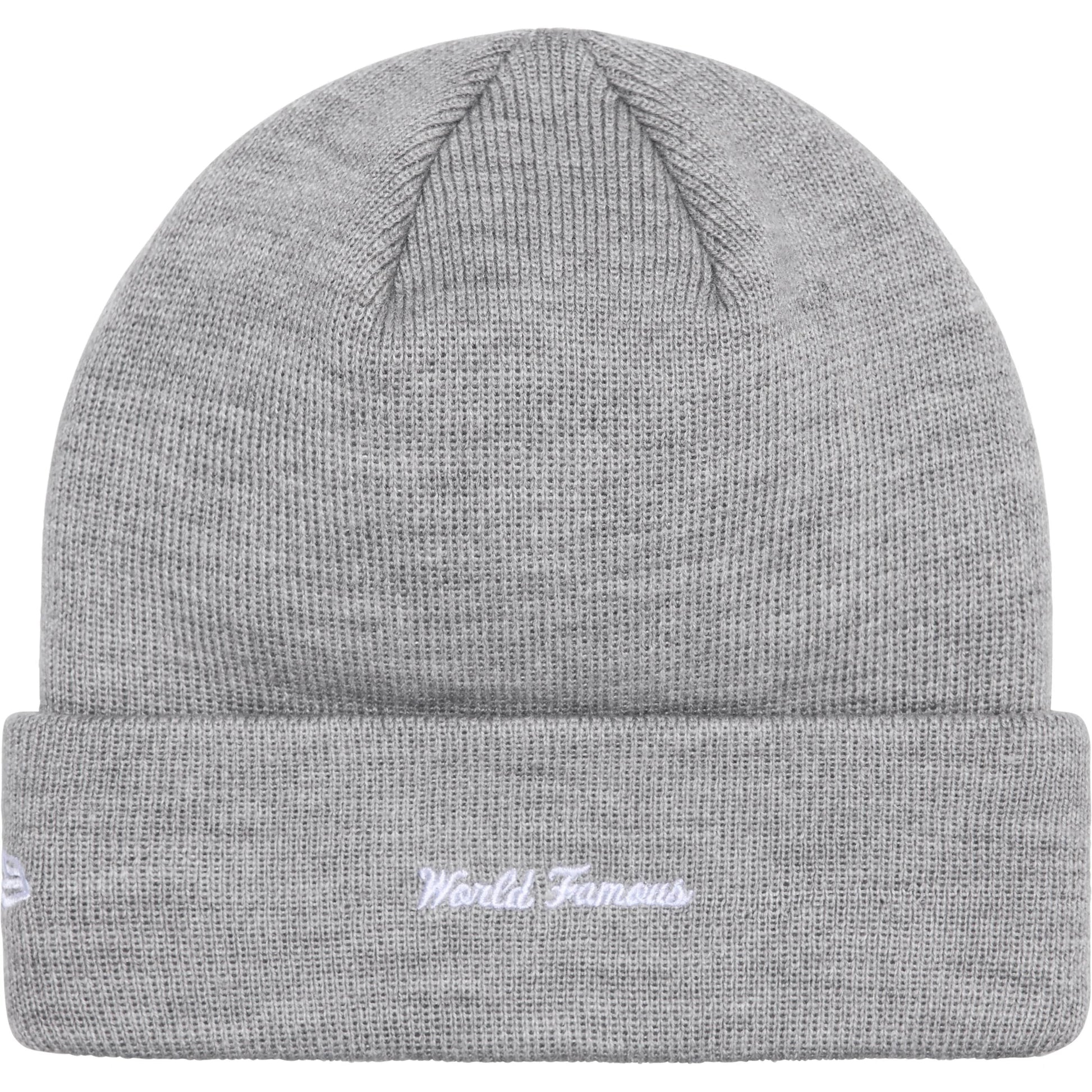 Supreme Box Logo Heather Grey Beanie Knit Detail