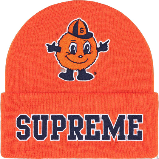 Supreme Mitchell & Ness NCAA Orange Beanie Front View