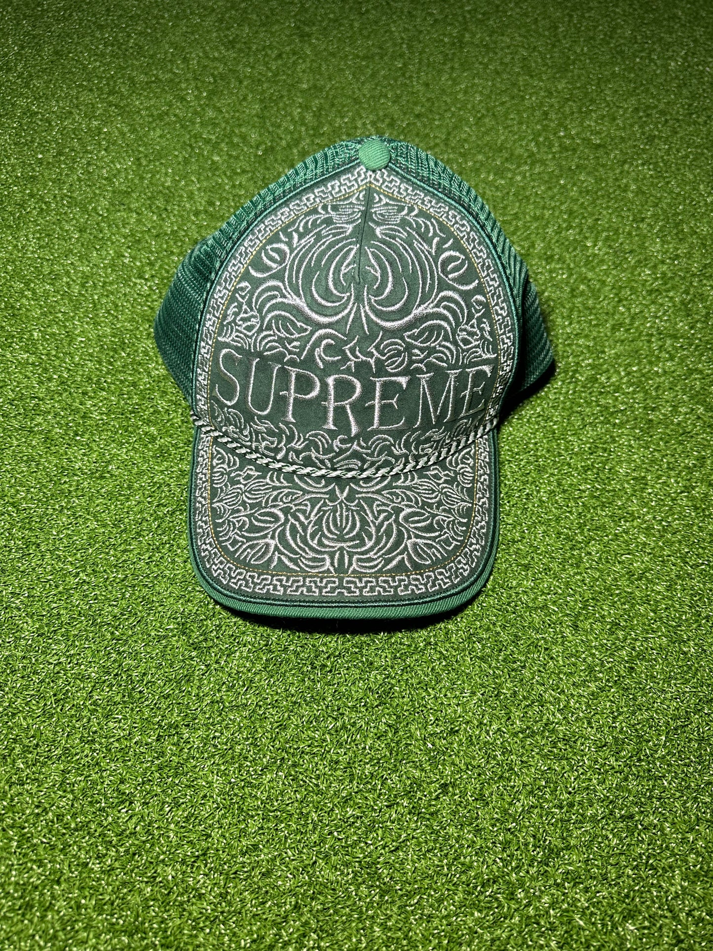 Supreme Vaquero Mesh Back 5-Panel Green Front View