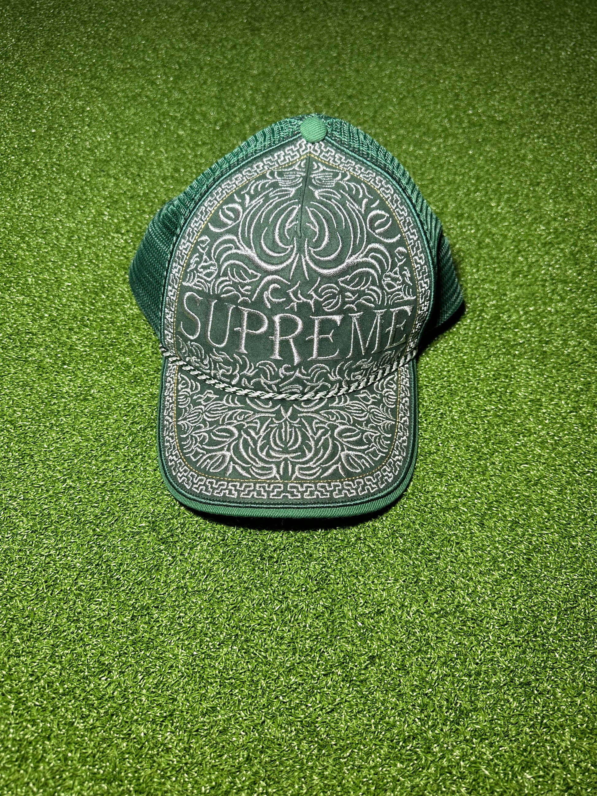 Supreme Vaquero Mesh Back 5-Panel Green Front View